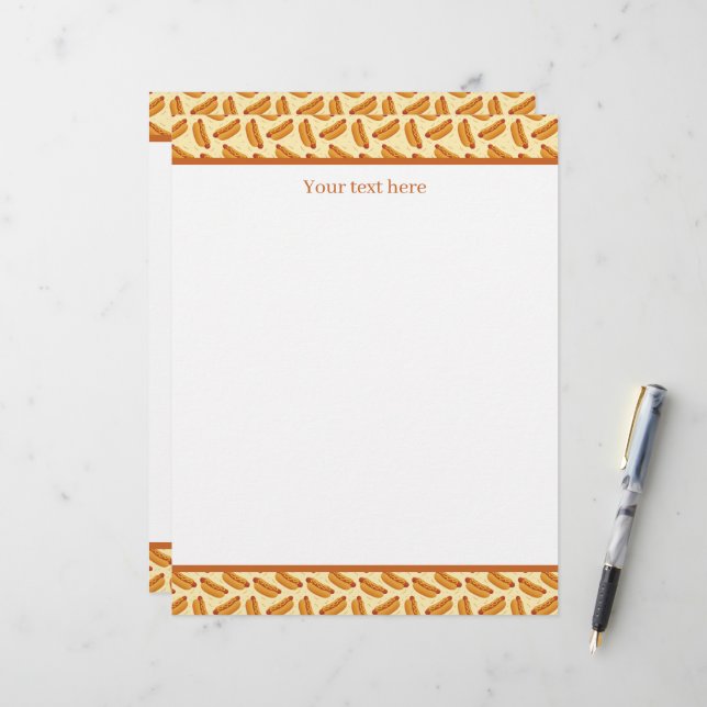 Cute tiled hotdog pattern  custom letterhead (Front/Back In Situ)