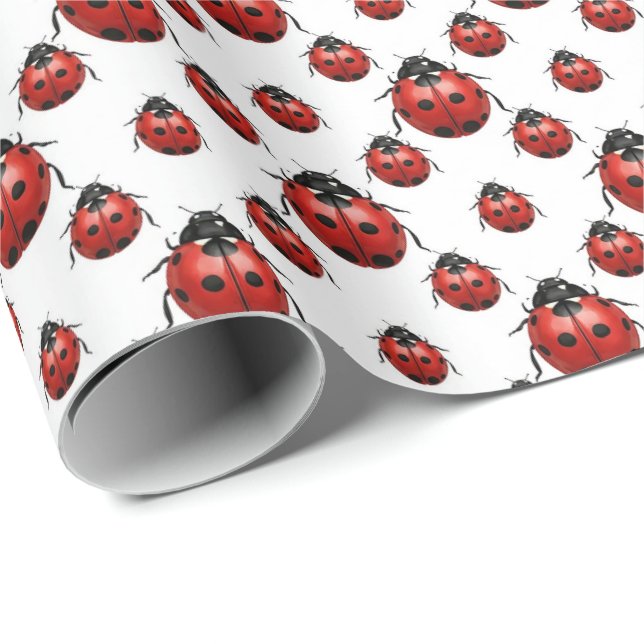 Cute tiled ladybug pattern  wrapping paper (Roll Corner)