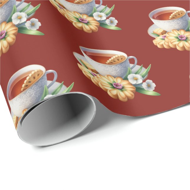 Cute tiled lemon tea pattern  wrapping paper (Roll Corner)