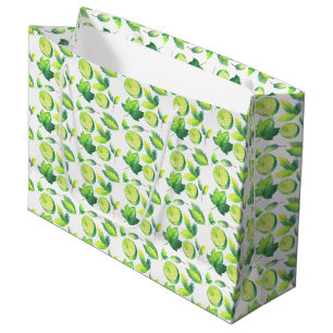 cute tiled lime pattern fruit large gift bag