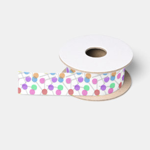cute tiled lollipop party candy satin ribbon