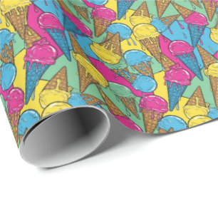 Cute tiled melting ice cream pattern  wrapping paper