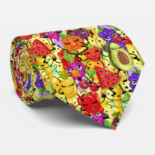 Cute tiled mixed fruit pattern tie