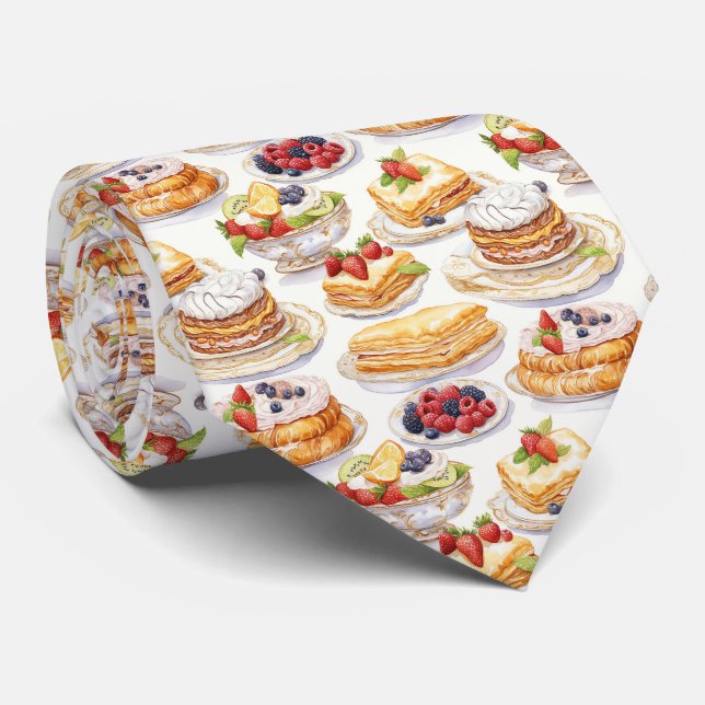 Cute tiled mixed sweets pattern  tie (Rolled)