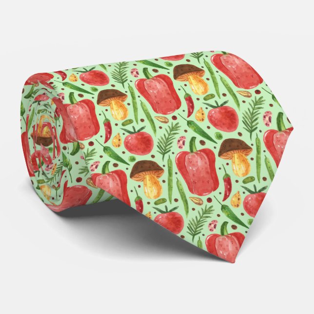 cute tiled mixed vegetable pattern  tie (Rolled)
