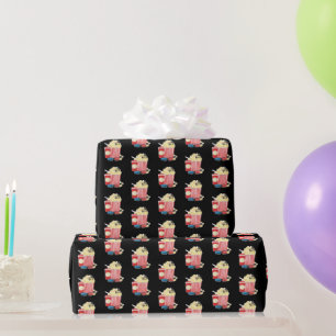 cute tiled movie popcorn pattern wrapping paper