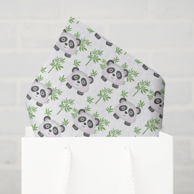 cute tiled panda bear party  tissue paper (Gift Bag)