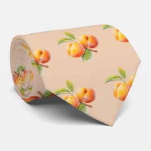 cute tiled peach fruit pattern tie