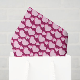 Cute tiled pink hearts pattern Valentine Tissue Paper