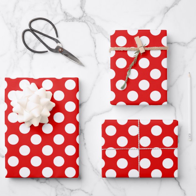 cute tiled polka dot pattern party  wrapping paper sheet (Front)