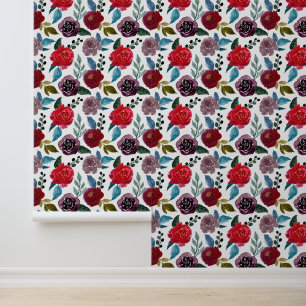 Cute tiled rose pattern wallpaper