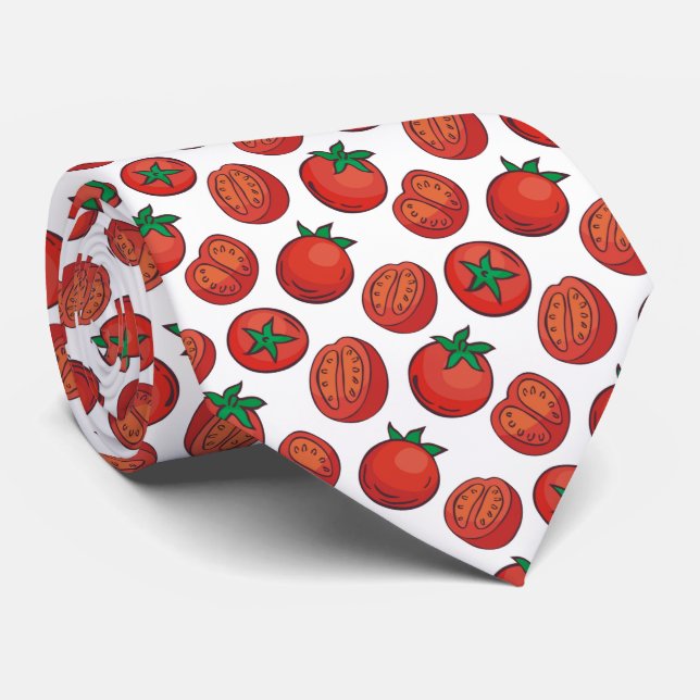 cute tiled sliced tomato pattern tie (Rolled)