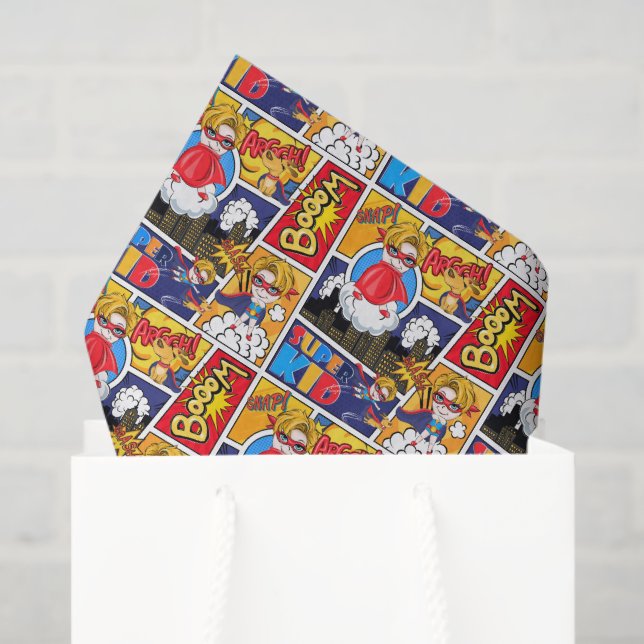 cute tiled superhero pattern  tissue paper (Gift Bag)
