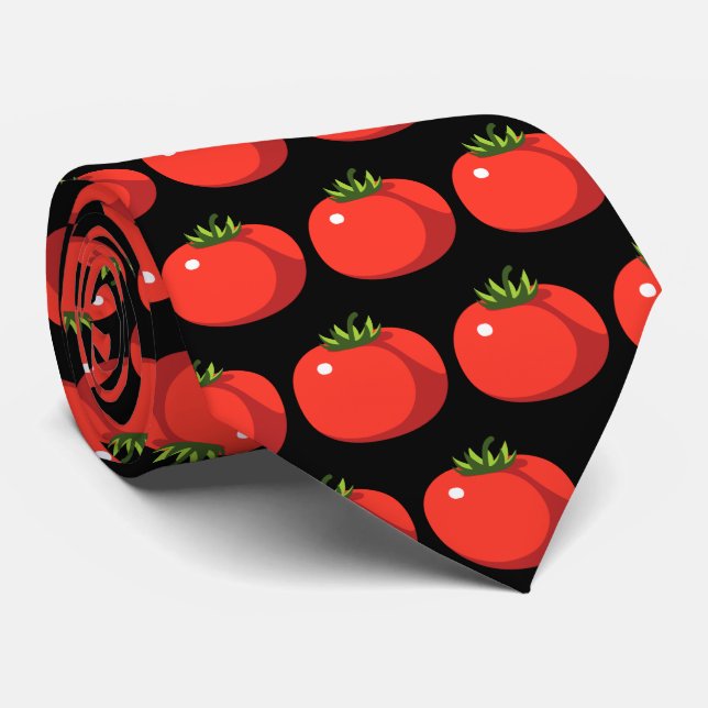 Cute tiled tomato food pattern tie (Rolled)