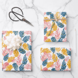Cute tiled Tropical leaf pattern party Wrapping Paper Sheet