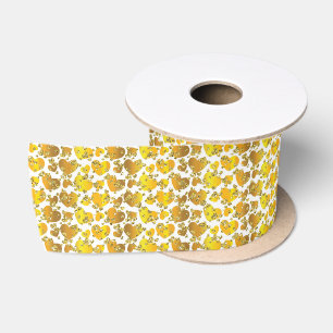 Cute tiled Valentine hearts pattern  Satin Ribbon