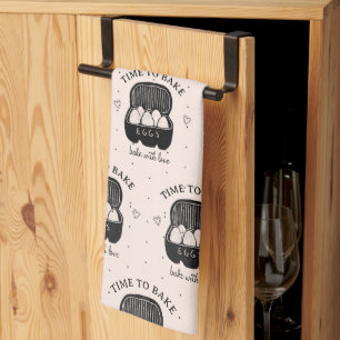 Cute Time To Bake Bakers Kitchen Tea Towel