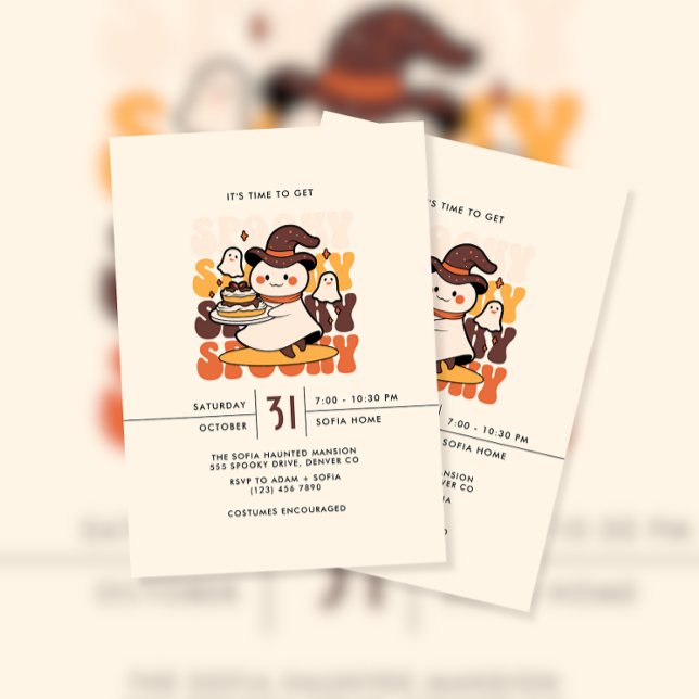 Cute Time to Get Spooky Haloween Party Invitation (Creator Uploaded)