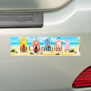 Cute Tiny Beach Shacks Thunder_Cove Bumper Sticker