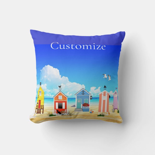 Cute Tiny Beach Shacks Thunder_Cove Cushion (Front)