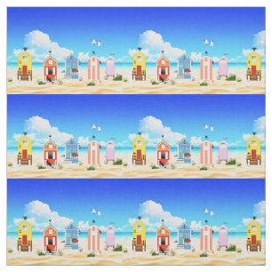 Cute Tiny Beach Shacks Thunder_Cove  Fabric