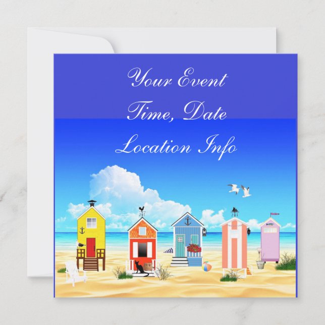 Cute Tiny Beach Shacks Thunder_Cove Invitation (Front)