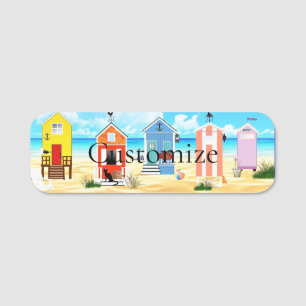 Cute Tiny Beach Shacks Thunder_Cove Name Tag