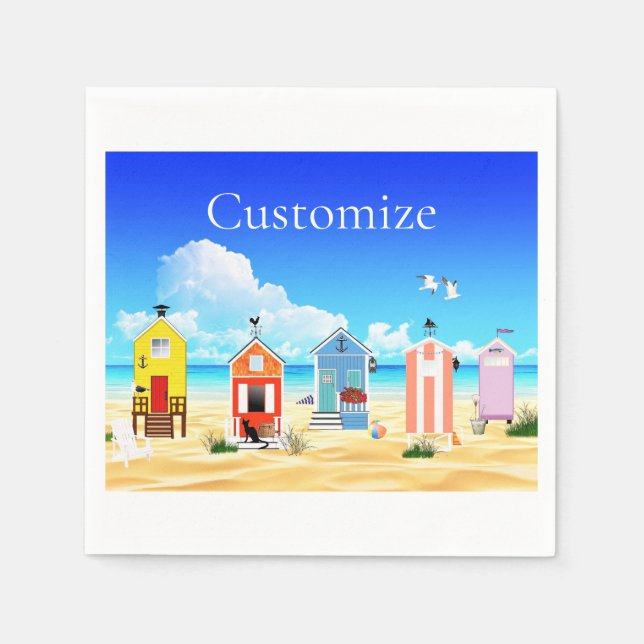 Cute Tiny Beach Shacks Thunder_Cove Napkin (Front)