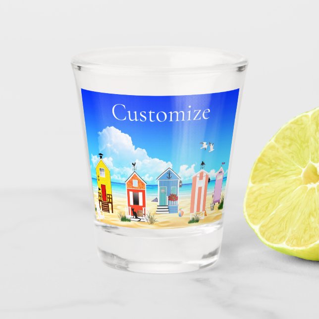 Cute Tiny Beach Shacks Thunder_Cove Shot Glass (Front)