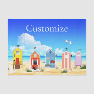 Cute Tiny Beach Shacks Thunder_Cove Tissue Paper