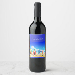 Cute Tiny Beach Shacks Thunder_Cove Wine Label