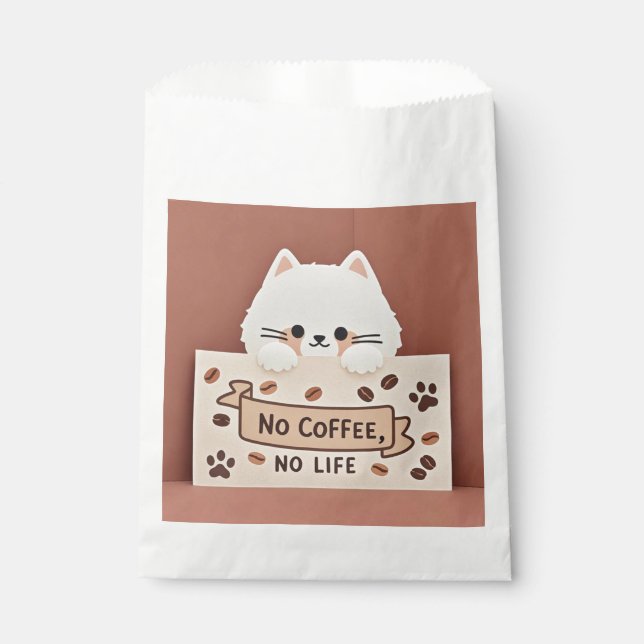 Cute Tiny cat paw prints and coffee beans Favour Bag (Front)