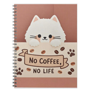 Cute Tiny cat paw prints and coffee beans Notebook