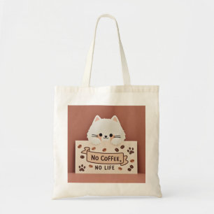 Cute Tiny cat paw prints and coffee beans Tote Bag
