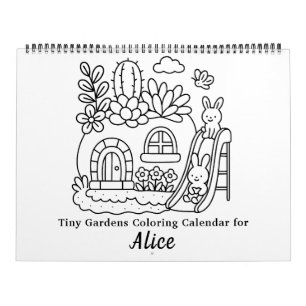 Cute Tiny Gardens Colouring Calendar