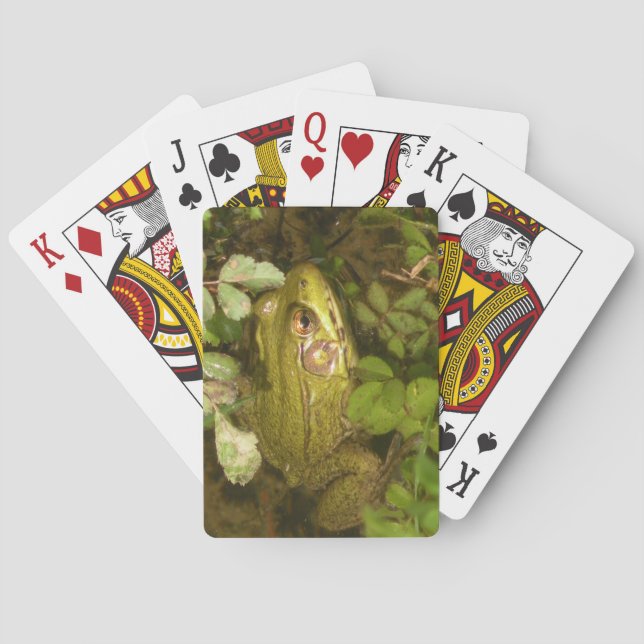 Cute Tiny Green Frog Playing Cards (Back)
