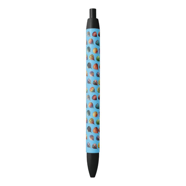 Cute Tiny Hot Air Balloons Pattern Black Ink Pen (Front Vertical)