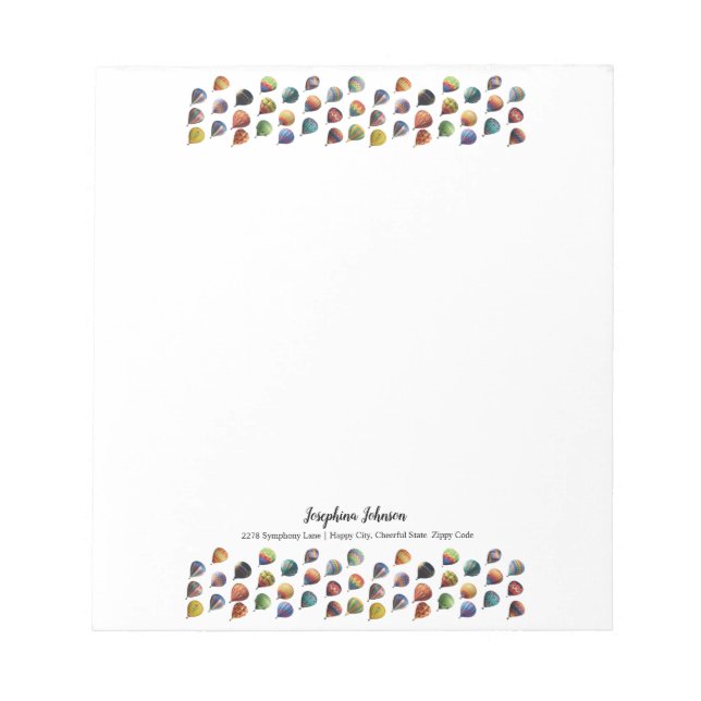 Cute Tiny Hot Air Balloons Pattern Stationery Notepad (Front)