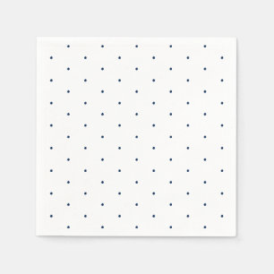 Cute tiny polka dots navy blue white pattern paper napkin