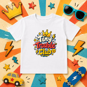 cute Tiny Trouble Club crown baby T-Shirt