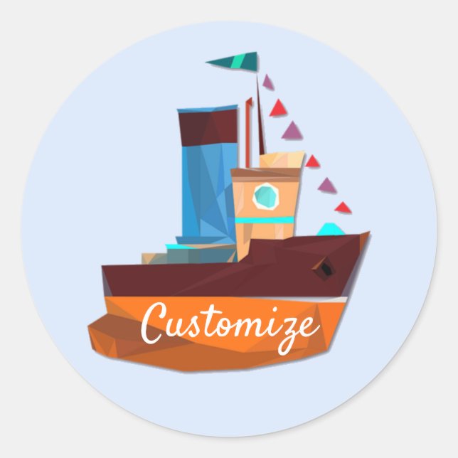 Cute Tiny Tugboat Thunder-Cove  Classic Round Sticker (Front)