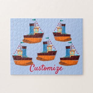 Cute Tiny Tugboat Thunder-Cove Jigsaw Puzzle