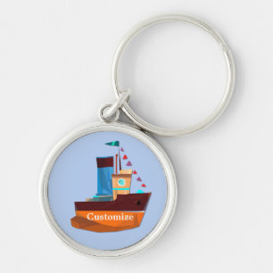 Cute Tiny Tugboat Thunder-Cove Key Ring