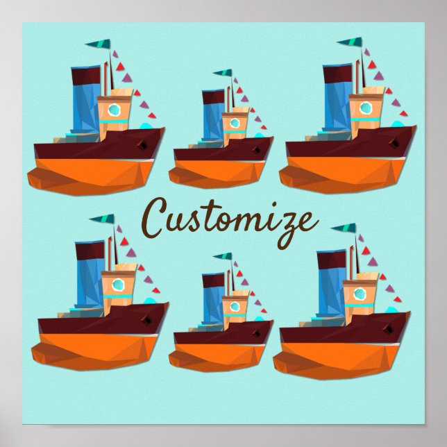 Cute Tiny Tugboat Thunder-Cove  Poster (Front)