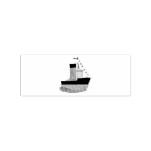 Cute Tiny Tugboat Thunder-Cove Rubber Stamp
