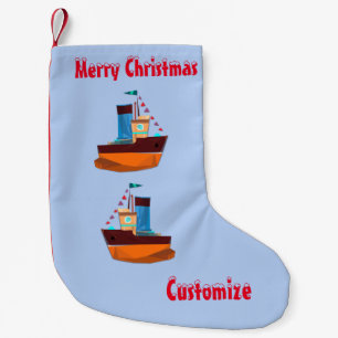 Cute Tiny Tugboat Thunder-Cove Small Christmas Stocking