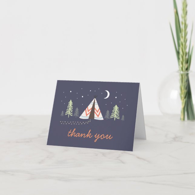 Cute Tipi Thank You Card (Front)