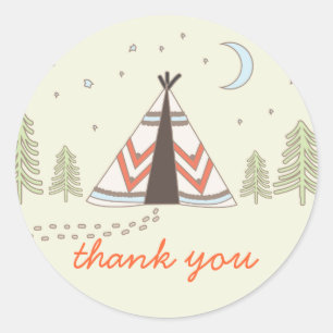 Cute Tipi Thank You Stickers