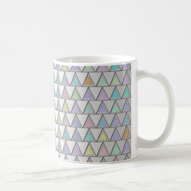 Cute Tirangles Pattern in Pastel Colours Coffee Mug (Right)