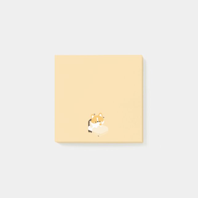 Cute Tired Corgi Post-it Notes (Front)